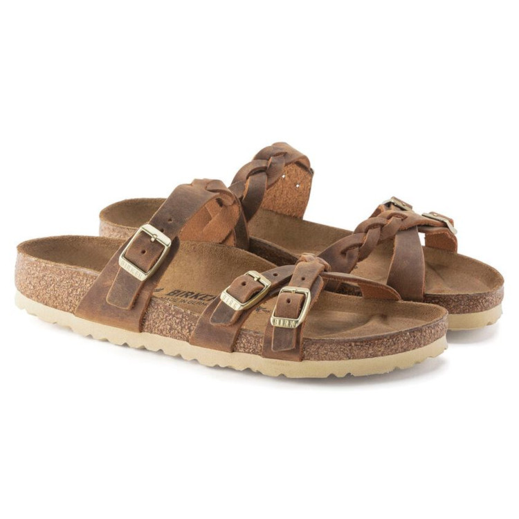 Birkenstock Franca Braided Oiled Leath | Cognac | Reg Width - Women's (1024052) - Image 6